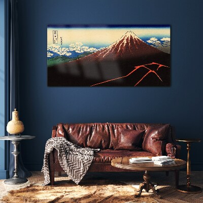 Glasbild Der Fuji bei Frühlingswetter