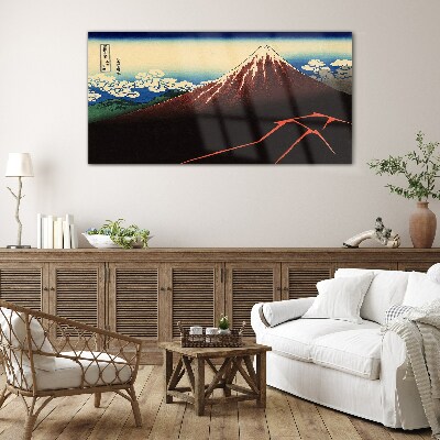 Glasbild Der Fuji bei Frühlingswetter
