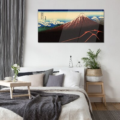 Glasbild Der Fuji bei Frühlingswetter