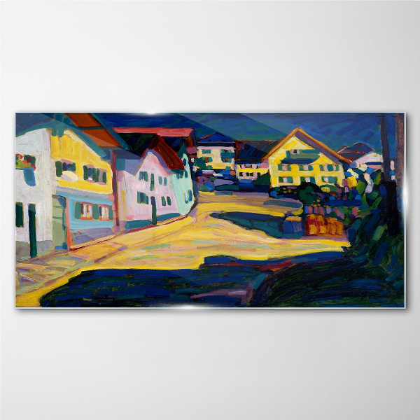 Glasbild Bunte Landschaft bei Nacht