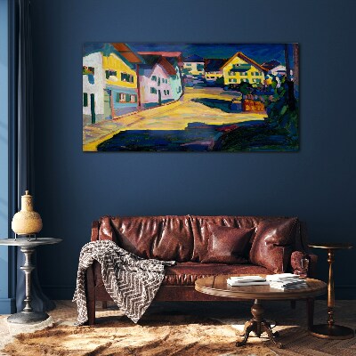 Glasbild Bunte Landschaft bei Nacht