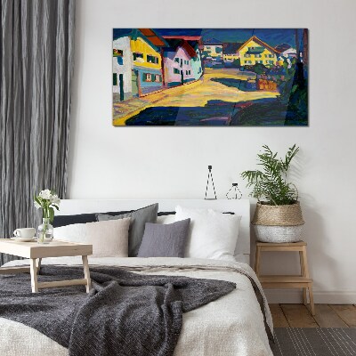Glasbild Bunte Landschaft bei Nacht
