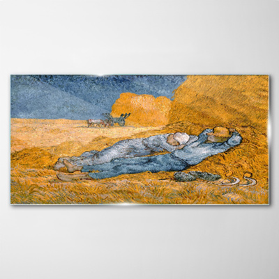 Glasbild Mittagsruhe Van Gogh