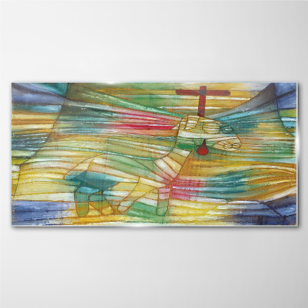 Glasbild Tier in einer farbenfrohen Landschaft