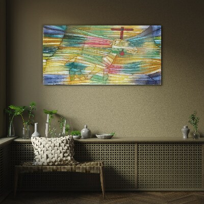 Glasbild Tier in einer farbenfrohen Landschaft