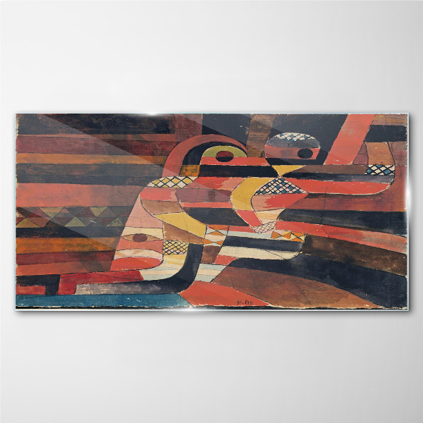 Glasbild Abstrakter Tanz bunter Formen