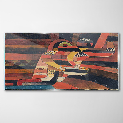 Glasbild Abstrakter Tanz bunter Formen