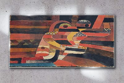 Glasbild Abstrakter Tanz bunter Formen