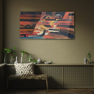 Glasbild Abstrakter Tanz bunter Formen