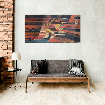 Glasbild Abstrakter Tanz bunter Formen