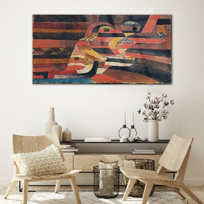Glasbild Abstrakter Tanz bunter Formen