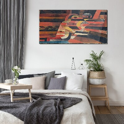 Glasbild Abstrakter Tanz bunter Formen