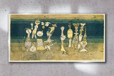 Foto auf glas Figurative Figuren auf abstraktem Hintergrund