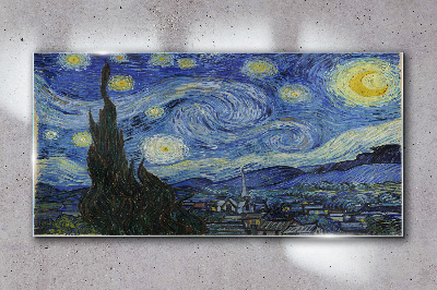 Glasbild Haus der Provence Van Gogh