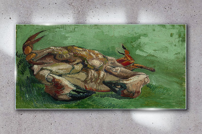 Glasbild Krabbe liegt auf dem Rücken