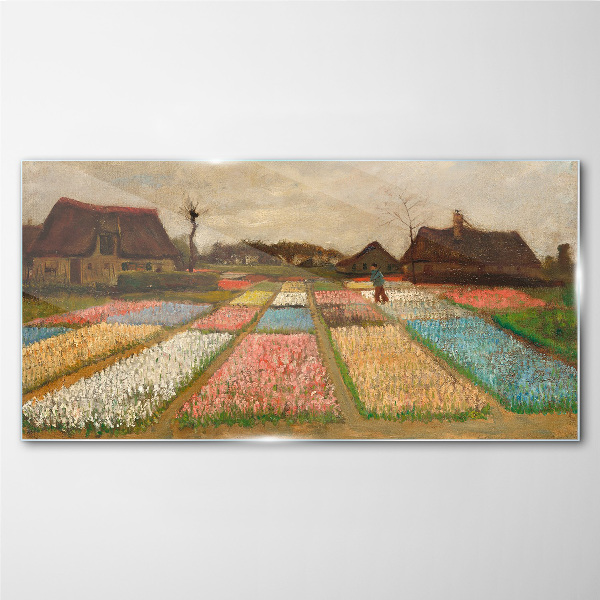 Glasbild Frühlingstulpenfelder