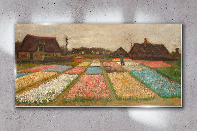 Glasbild Frühlingstulpenfelder