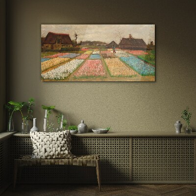 Glasbild Frühlingstulpenfelder