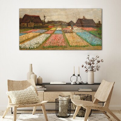 Glasbild Frühlingstulpenfelder