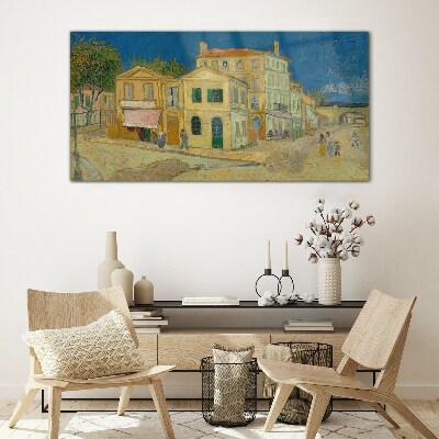 Glas bild Landschaft einer Stadt in der Sonne