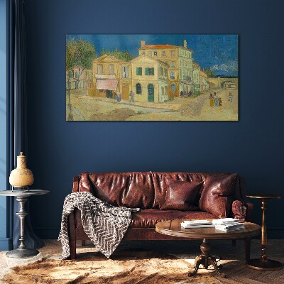 Glas bild Landschaft einer Stadt in der Sonne
