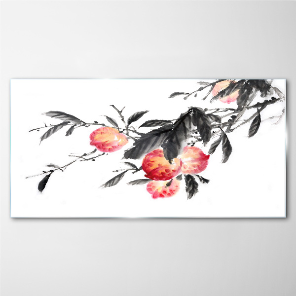 Glasbild Florale Akzente im zarten Stil