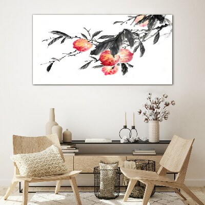 Glasbild Florale Akzente im zarten Stil