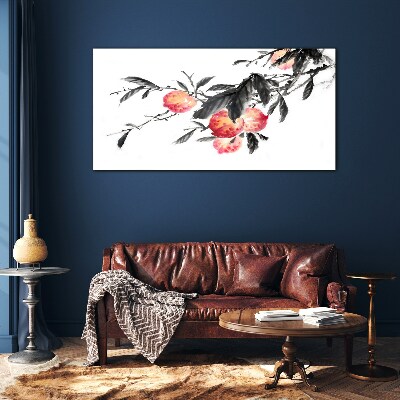 Glasbild Florale Akzente im zarten Stil