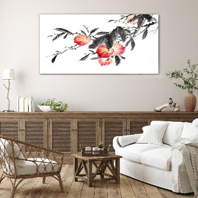 Glasbild Florale Akzente im zarten Stil