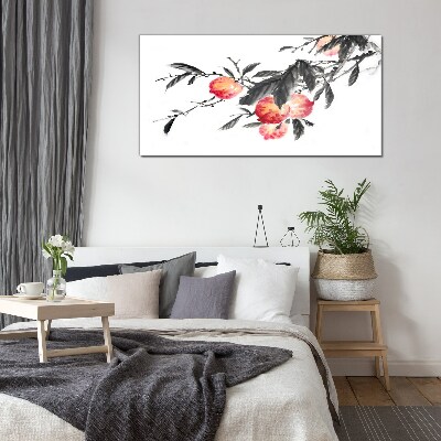 Glasbild Florale Akzente im zarten Stil