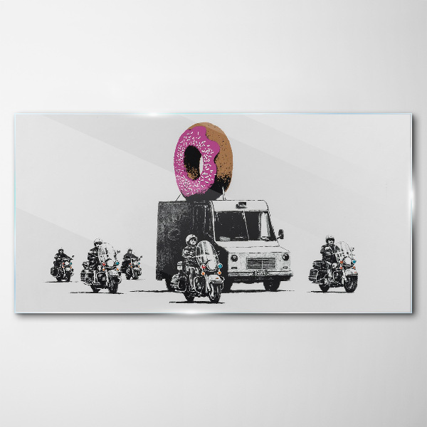 Bild auf glas Donuts Polizei Banksy