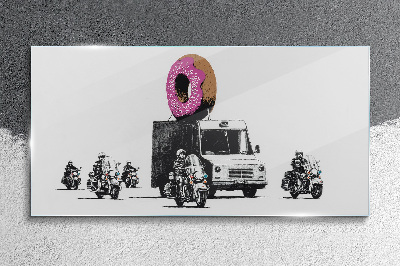 Bild auf glas Donuts Polizei Banksy