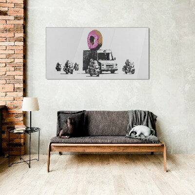 Bild auf glas Donuts Polizei Banksy
