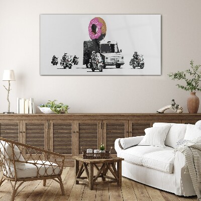 Bild auf glas Donuts Polizei Banksy