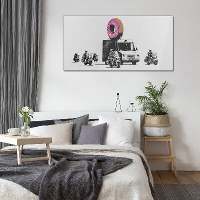 Bild auf glas Donuts Polizei Banksy