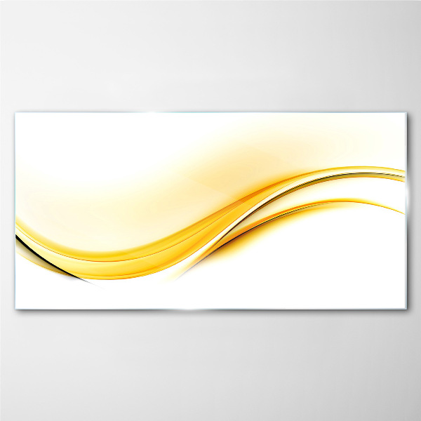 Glasbild Wellen aus gelbem Licht