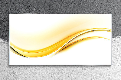 Glasbild Abstrakte gelbe Wellen