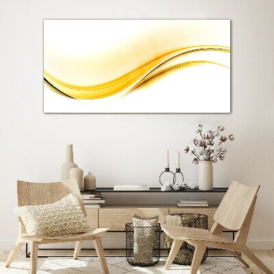 Glasbild Wellen aus gelbem Licht