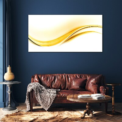 Glasbild Wellen aus gelbem Licht