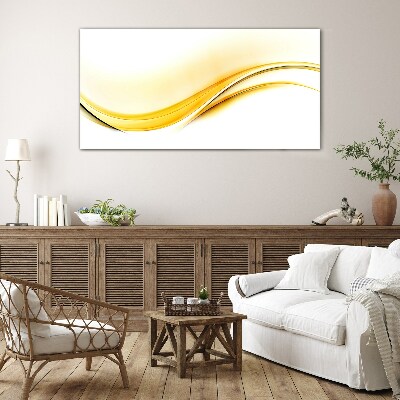 Glasbild Wellen aus gelbem Licht