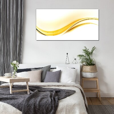 Glasbild Wellen aus gelbem Licht
