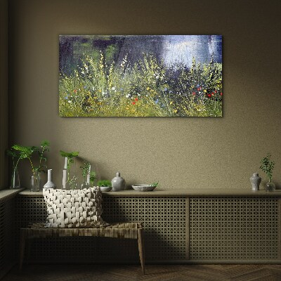 Glasbild Flussblumengras