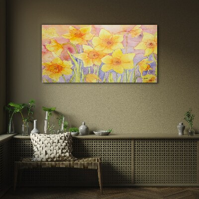 Glasbild Narzissenblütentanz