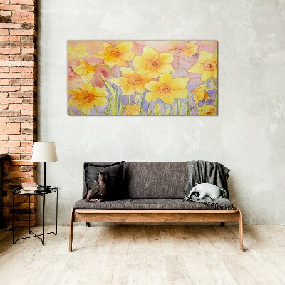 Glasbild Narzissenblütentanz