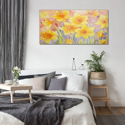 Glasbild Narzissenblütentanz