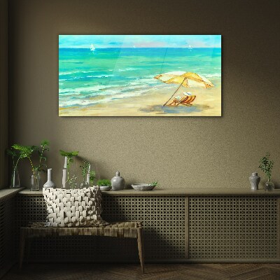 Glasbild Sommerferien am Meer
