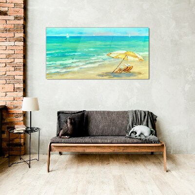 Glasbild Sommerferien am Meer
