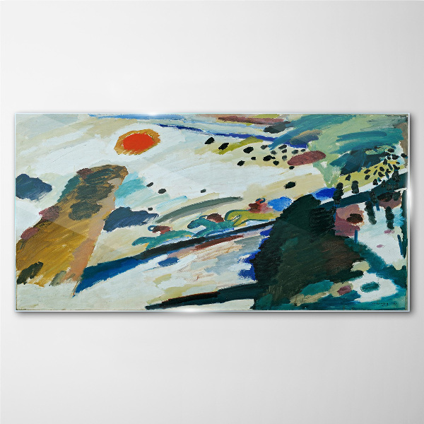 Bild auf glas Abstrakte Landschaft mit Sonne
