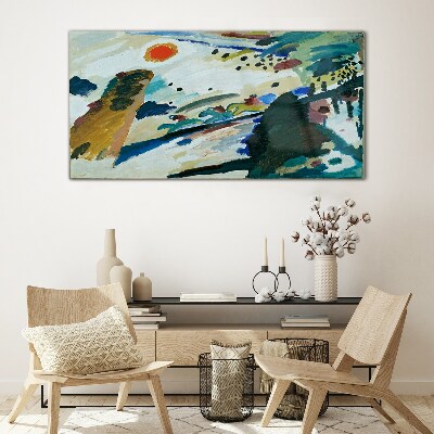 Bild auf glas Abstrakte Landschaft mit Sonne