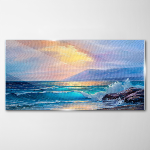 Bild auf glas Ein ruhiger Morgen am Meer